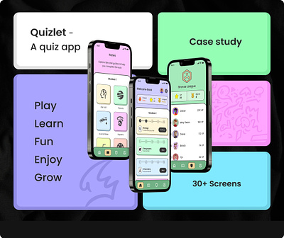 Quizlet - a quiz application app design education game learn minimal mobile app design mobile quiz app modern quiz quiz app quiz application quizlet ui ux ux design win reward