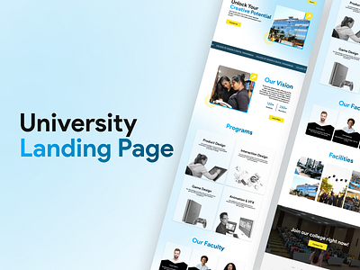 University Landing Page - UI/UX design figma landing page ui university ux website