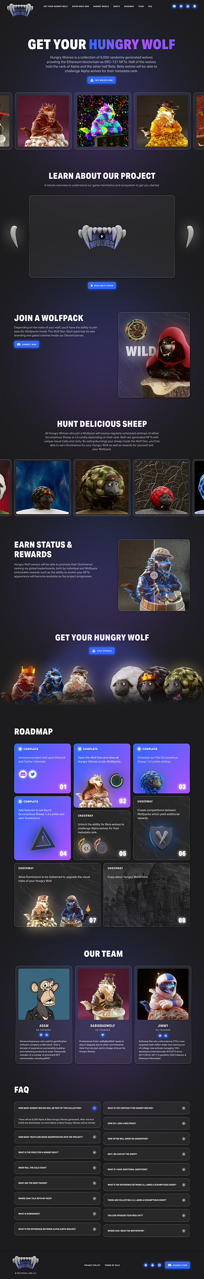 Hungry Wolves NFT 3d animation logo motion graphics ui