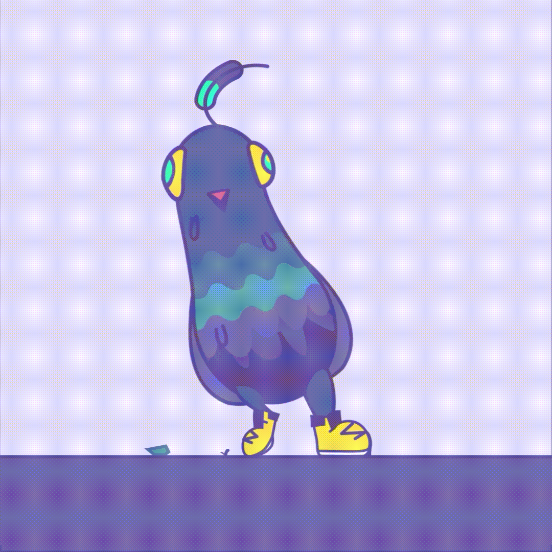 Pigeon aftereffects animation loop walk
