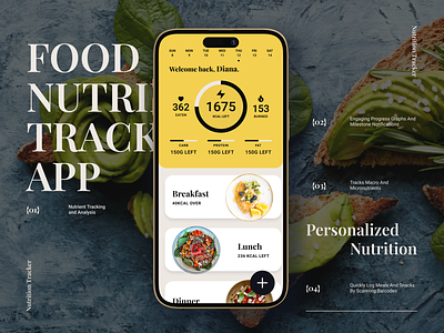 Personalized Nutrient Tracking App 2d design app branding concept design diary fitness journal log medl medl mobile medlmobile nutrient nutrient tracker sketch tracking ui uiux ux