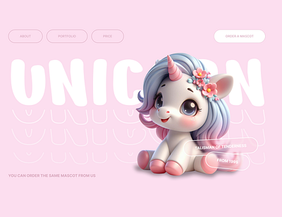 Little mascot friend 🦄 3d artificial intelligence branding design graphic design logo ui веб обложка