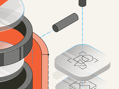 Shopify Illustration - 01 blueprint cylinder ecommerce glass illustration shopify technical transparent