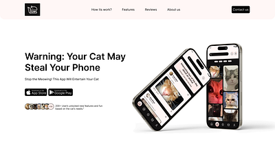 Landing Page kitty app DailyUI#003 app design typography ui ux