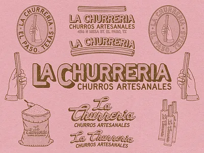 La Churreria - Churro Shop Branding brand design brand identity branding churro churro logo churro shop churros design graphic design handdrawn illustrator logo logo design logo inspiration mexican restaurant retro logo vintage vintage logo western
