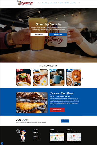 Batter Up Pancakes Website Redesign web design website