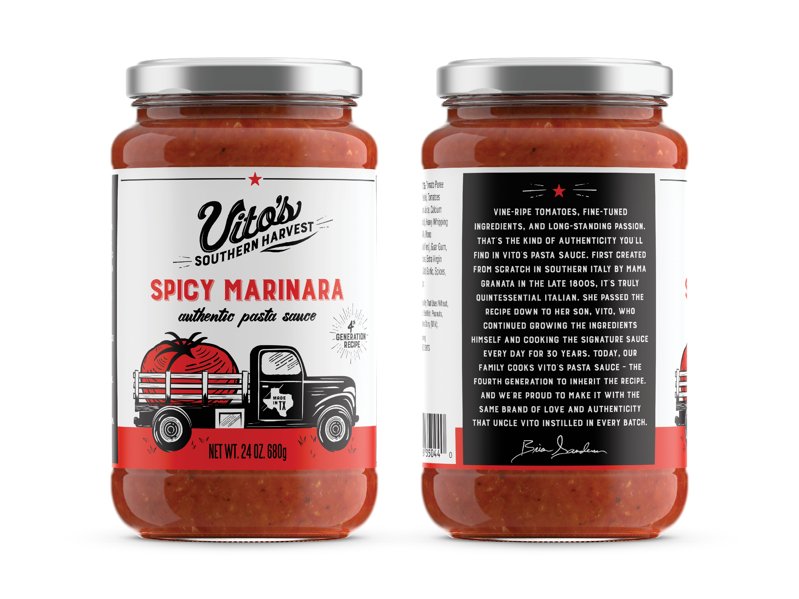 Vito's Pasta Sauce art direction branding cpg design food graphic design illustration italian label logo packaging pasta sauce texas tomato vector