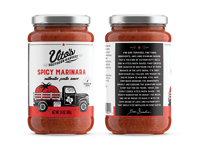 Vito's Pasta Sauce art direction branding cpg design food graphic design illustration italian label logo packaging pasta sauce texas tomato vector