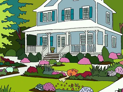 Botanical Garden artwork botanical garden colors digital art flowers garden illustrations landscapes 🎨