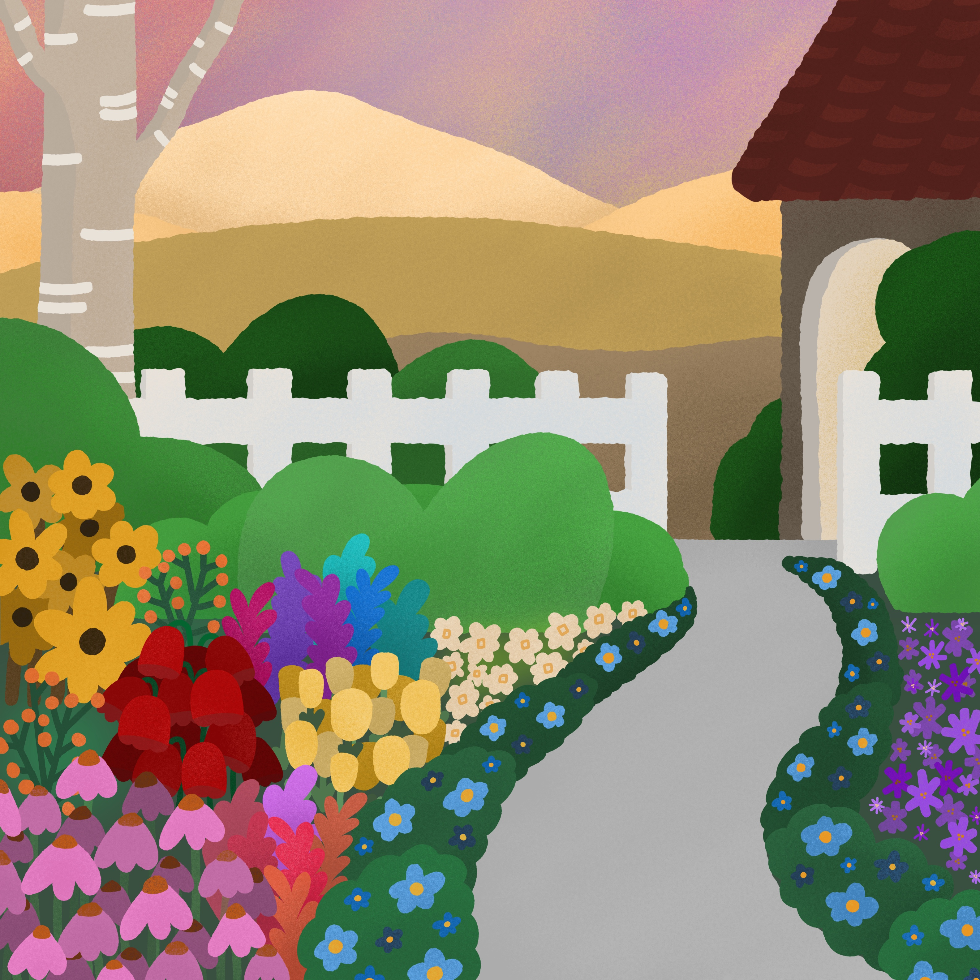 Garden design digital art illustration procreate