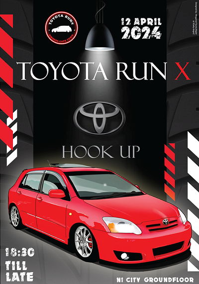 PROMOTIONAL EVENT TOYOTA RUN X OWNERS CAPE TOWN April 2024 advertising graphic design marketing promo event