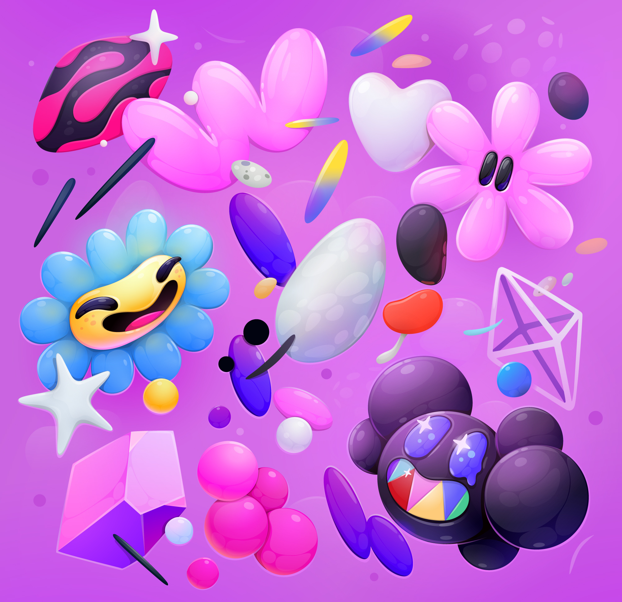 Pattern#5 abstract cartoon character colorful concept design illustration vector zutto