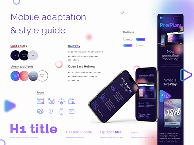 Product landing page concept. Responsive design and style guide clear design figma landing landing page responsive defign style guide typofraphy ui ui kit uiux web design webpage