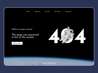 Unique 404 Error Page Design 404 404 error astronaut error landing space ui uiux user interface ux web design website