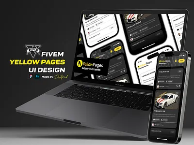 Yellow Pages Design for GTA V I FiveM application design doatoprak figma grand theft auto graphic design gta pages ui uiux ux yellow yellow pages