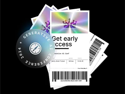 Holographic Ticket Mockup abstract branding design gradient graphic design holographic illustration illustrator iridescent logo minimal modern radiant ui vivid