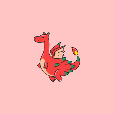 Cute Dragon fruit animal cartoon cute design dragon fruit funny illustration logo