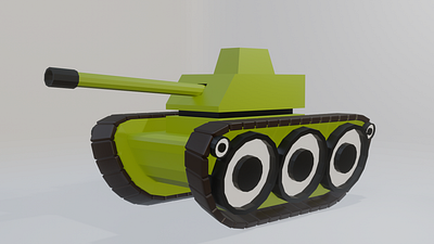 Low Poly 3D Model 32: War Tank 3d animation app branding design graphic design illustration logo motion graphics typography ui ux vector