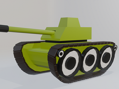 Low Poly 3D Model 32: War Tank 3d animation app branding design graphic design illustration logo motion graphics typography ui ux vector