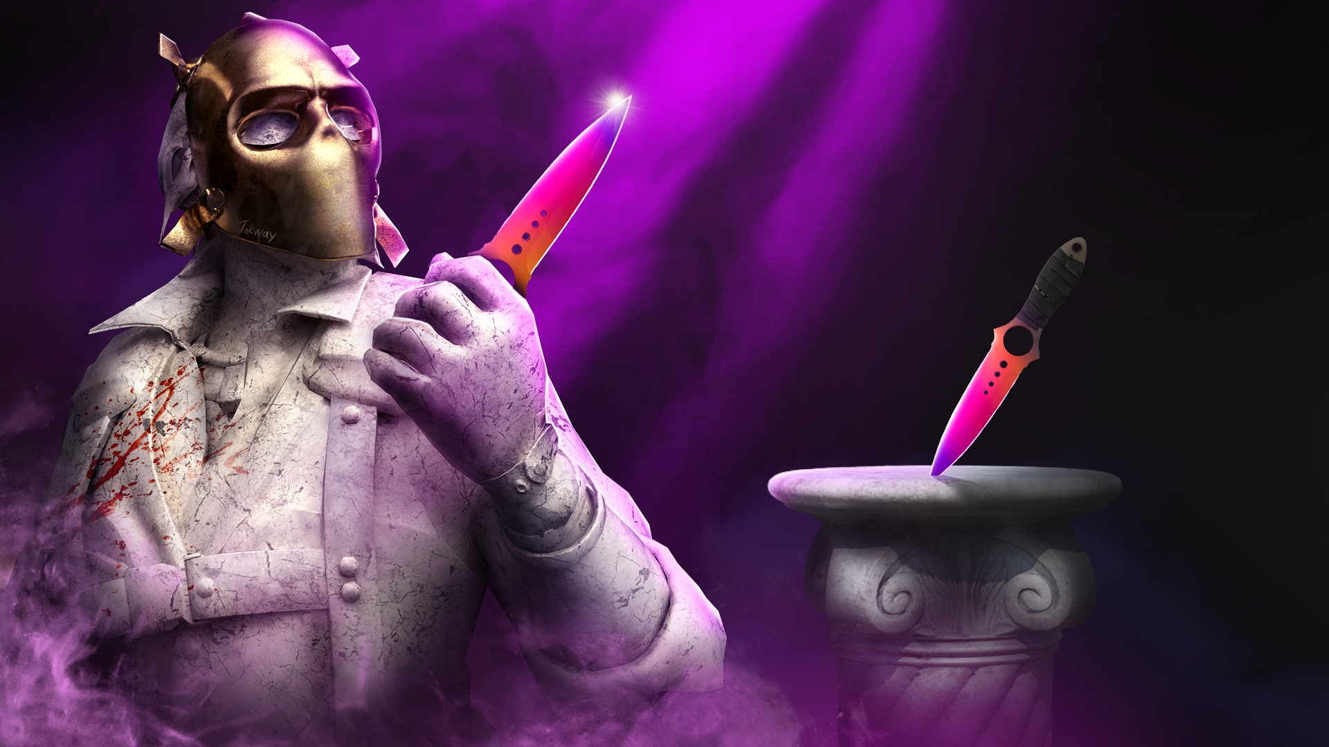 CS2 Skeleton knife collection 3d counter strike cs2 design esport game art graphic design