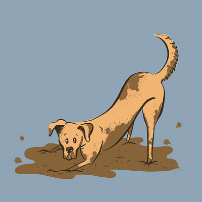 Muddy Paw Season canine digital drawing dirty dog dog doodle furry friend golden house pet lab messy mischief muddy paws pet playful pets pounce pup puppy retriever trouble
