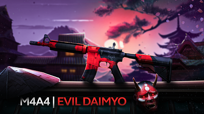 CS2 | M4A4 Evil Daimyo artwork cs2 design game art graphic design