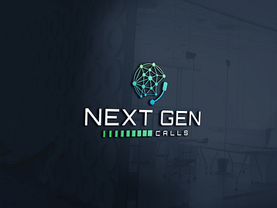 NEXT GEN CALL is an AI Next Generation Calls Support center logo adobe illustrator brand identity branding design graphic design illustration logo tech logo vector