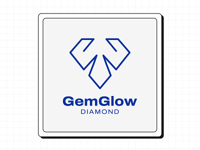 Diamond Logo Design - GemGlow blue branding design diamond diamond logo graphic design logo logo design minimal monogram simple vector