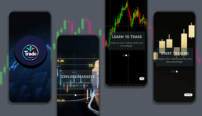 Trading App's Splash Screen and Onboarding Screen figma mobile app onboarding screens prototype splash screen trading app ui ui ux design wireframe