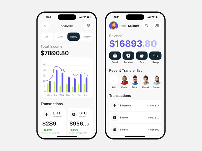 Crypto Wallet App Design app design app designer app ui design app ui ux design crypto app design design figma uiux mobile app mobile app designer payment app design saas app design saas application design ui ui ux design ux designer