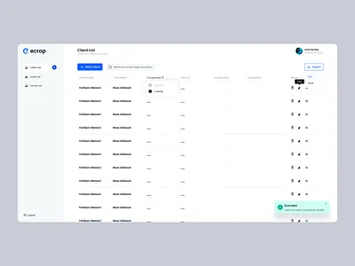 Ecrop Dashbord | Add New Client admindashboard concept dashboardconcept dashboarddesign dashboardinspiration dashboardinterface dashboardlayout dashboardui dashboardwidgets datavisualization dribbbledashboard ui ui design uiuxdashboard