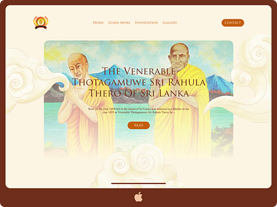 Sri Rahula Foundation graphic design landing page ui web design