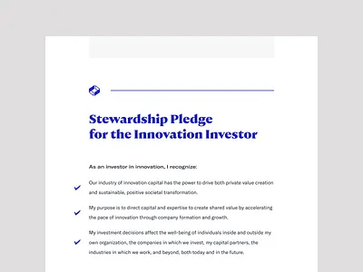 Kauffman Fellows — Pledge card clean design landing letter pledge ui ux vc ventrue web web design website
