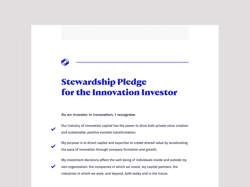 Kauffman Fellows — Pledge card clean design landing letter pledge ui ux vc ventrue web web design website