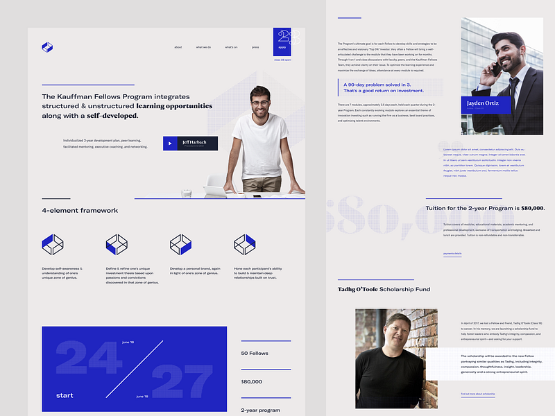 Kauffman Fellows — Program branding clean design editorial landing ui ux vc venture web web design website