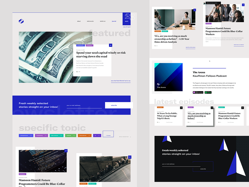 Kauffman Fellows — Journal blog branding clean design journal landing post ui ux vc venture web web design website