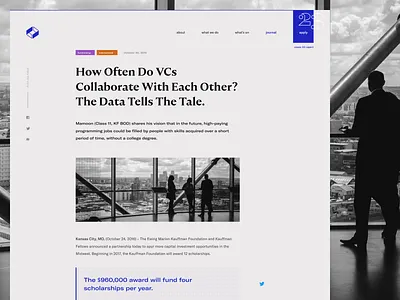 Kauffman Fellows — Blog post blog branding clean design journal landing post ui ux vc venture web web design website