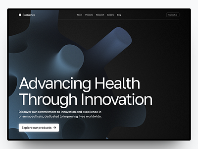 BioGenix - Pharma Research Website branding design graphic design landing page medical pharma ui web design website