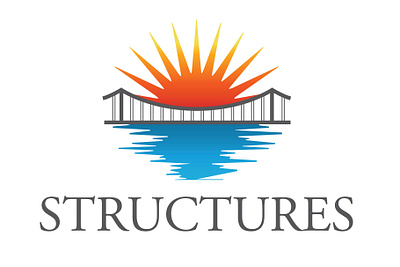 structures/bridge logo architectural logo architecture logo bridge bridge logo construction logo infrastructure logo structure logo sun and water logo urban logo