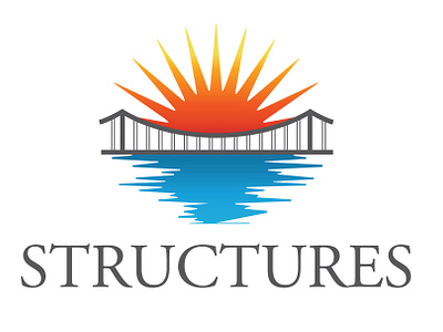 structures/bridge logo architectural logo architecture logo bridge bridge logo construction logo infrastructure logo structure logo sun and water logo urban logo