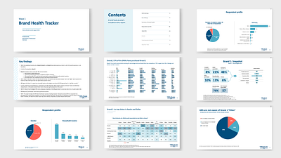 Brand tracker for food company branding data visualization graphic design illustration powerpoint presentation design ui