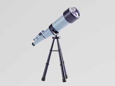 Simple Telescope 3d b3d blender color explore glass graphic design material sky stand telescope