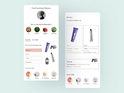 SkinHaven - a concept mobile app design beauty design mobile app skin care ui