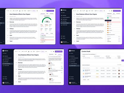 Content Optimization Dashboard content audit content management content optimization content tool research ui ux