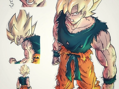 Goku SSJ by Rekhtion ⚡ 028 akiratoriyama anime db dbz dragonball dragonballdaima dragonballkakarot dragonballsparkingzero dragonballz dragonballzfans goku kaisenban kamehameha manga songoku ssj supersaiyan