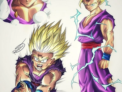 Gohan SSJ by Rekhtion ⚡ 029 cellsaga dbz dragonball dragonballz gohan gohanda goku kaisenban kamehameha manga songohan songohanda songoku ssj supersaiyan 孫そん悟ご飯