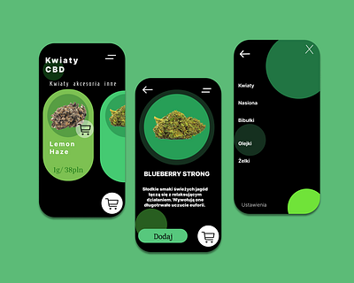 CBD shop app UI graphic design ui