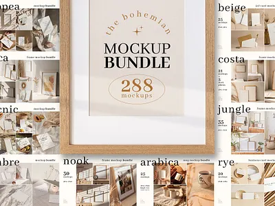 The Bohemian Mockup Bundle 288 items artwork display bundle mockup card mockup card mockup bundle frame mockup a4 frame mockup kit frame mockup psd frame mockup scene frame wall mockup frames and walls frames for wall art frames package mockup frame psd card mockup psd frame mockup smart object mockup smart object psd