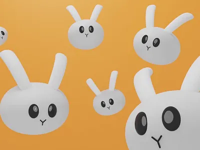 Bunnies 3d 3d animation animal animation bunny character cute design design for social media funny illustration mascot minimal minimalistic motion graphics pet rabbit social media
