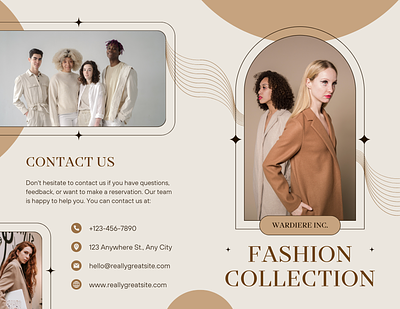 Project 05 - Fashion Collection Bifold Brochure bifold brochure clothing collection elegant fashion graphic design minimalist modern outfit promotion style stylish